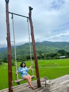 Swinging in the fresh mountain air